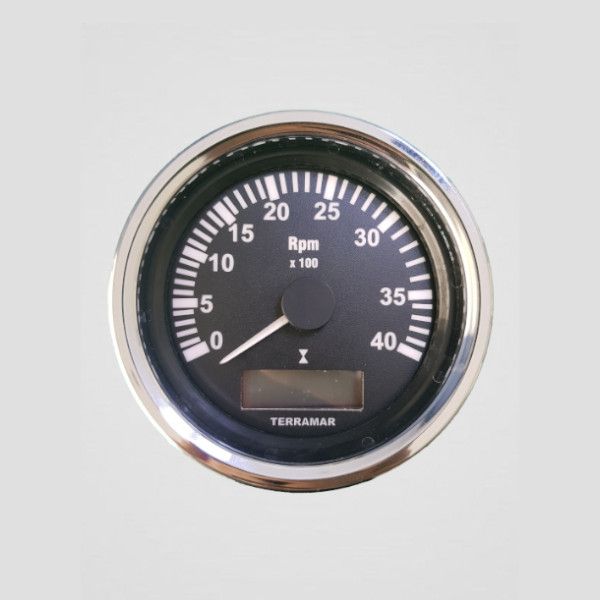 Tacômetro 4000 RPM 85mm com Horímetro SEA LINE