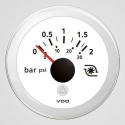 Indicador de pressão do turbo 0-2 bar 52mm VDO Marine