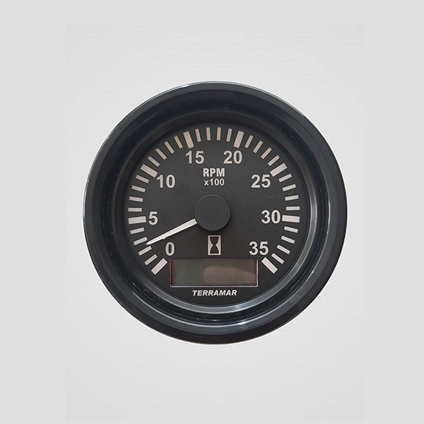 Tacômetro 3500 RPM 85mm com Horimetro SEA LINE