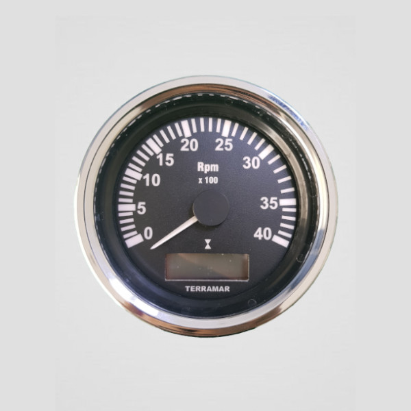 Tacômetro 4000 RPM 85mm com Horímetro SEA LINE-0