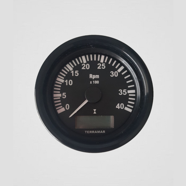 Tacômetro 4000 RPM 85mm com Horímetro SEA LINE-0