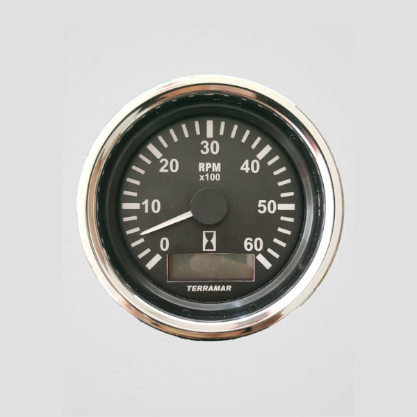 Tacômetro 6000 RPM 85mm com Horímetro SEA LINE-0