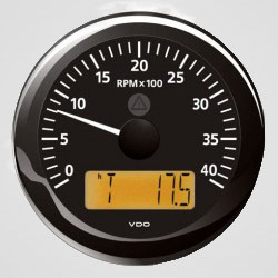 Tacômetro 4000 RPM 85mm com Horimetro VDO Marine-0